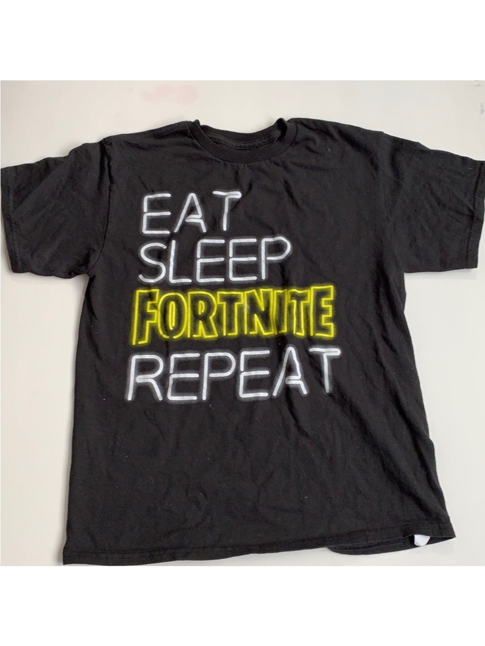 FORTNITE Kids T-shirt Eat Sleep Fortnite Repeat Size 14/16